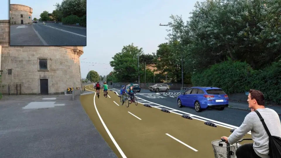 Artists impression of what the bike lane would look like on Strand Road